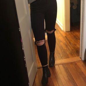 Top shop Jaime ripped black jean